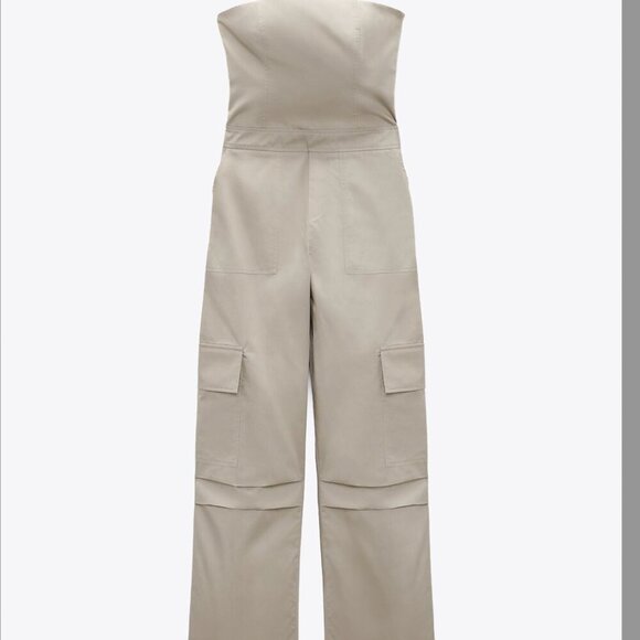 zara long cargo jumpsuit sixe xs - Picture 1 of 2